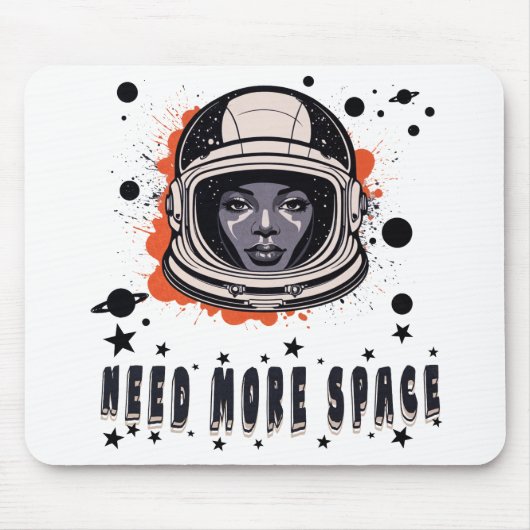 Need More Space Mouse Pad – Fun Cosmic Desk Access マウスパッド (正面)
