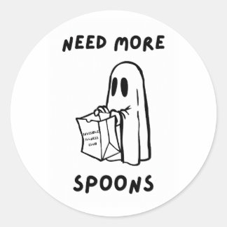 'Need More Spoons' Funny Chronic Illness Sticker ラウンドシール