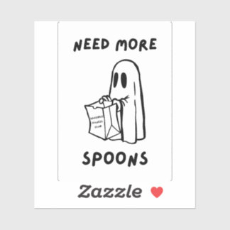 'Need More Spoons' Funny Spoonie Community Sticker シール