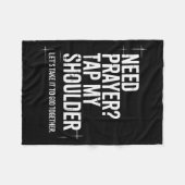 Need Prayer Tap My Shoulder Bible Verse Christian  フリースブランケット (正面(横))