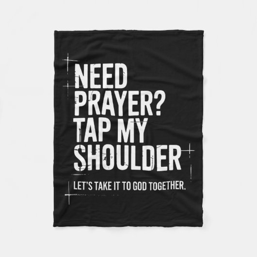 Need Prayer Tap My Shoulder Bible Verse Christian  フリースブランケット (正面)