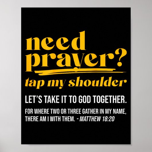 Need Prayer Tap My Shoulder Christian Men Women (o ポスター (正面)