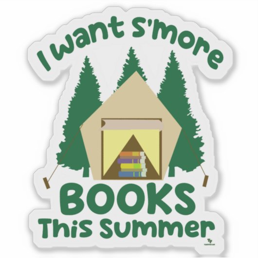 Need Smore Books Summer Funny Reading Slogan シール (正面)