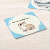 Need Snacks Right Meow 6紙コースター スクエアペーパーコースター (アングル)