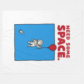 Need Some Space Funny Astronaut Balloon Space Pun フリースブランケット (正面(横))