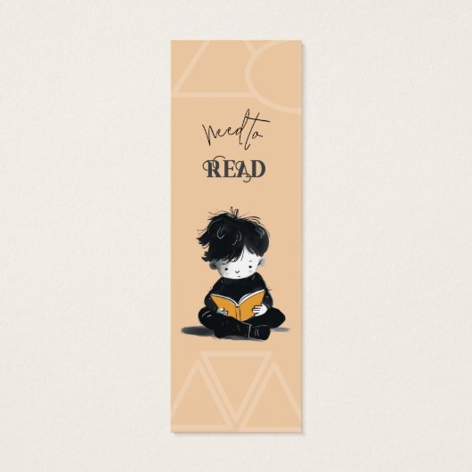 Need to 読 Boy and  Book Orange Peachブックマーク (裏面)