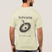 "Needing Nothing" – ミニマリスト渦巻きTシャツ Tシャツ (裏面)