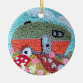 Needle Point Design Camper ornament セラミックオーナメント (正面)