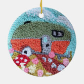 Needle Point Design Camper ornament セラミックオーナメント (裏面)