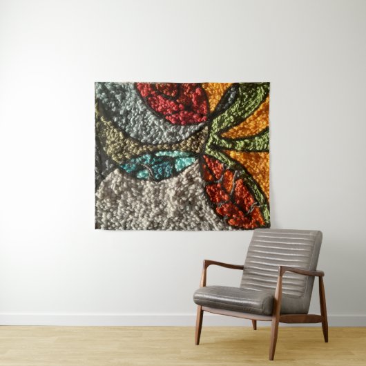 Needle Punch Fall Design/abstract/mid-century mode タペストリー (インサイチュ(横))