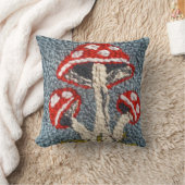 NEEDLE PUNCH MUSHROOM PILLOW DESIGN クッション (ブランケット)