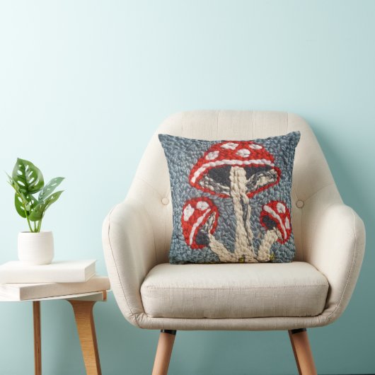 NEEDLE PUNCH MUSHROOM PILLOW DESIGN クッション (椅子)