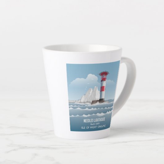 Needles Lighthouse カフェラテマグ (右アングル)