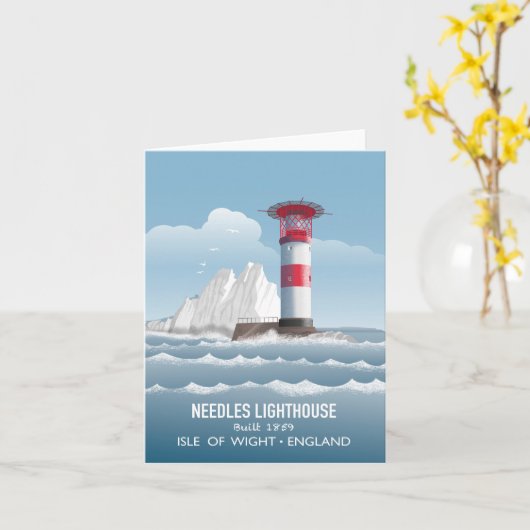 Needles Lighthouse カード (黄色い花)