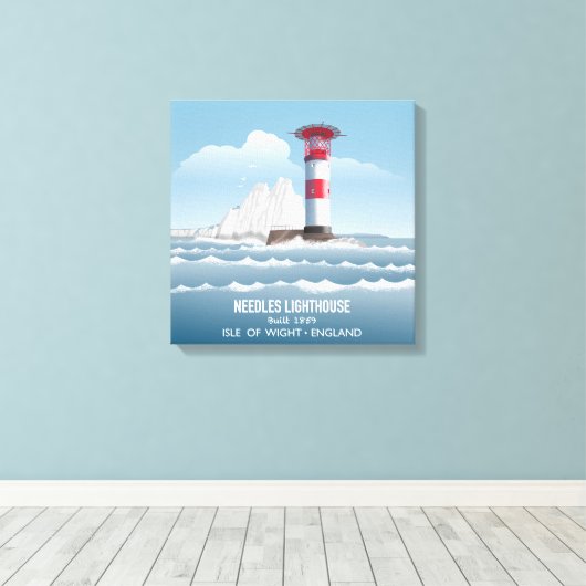 Needles Lighthouse キャンバスプリント (インサイチュ (ウッドフロア))