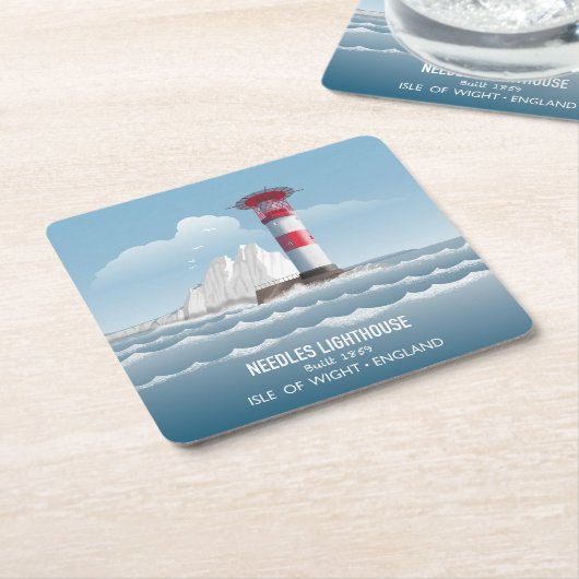 Needles Lighthouse スクエアペーパーコースター (アングル)