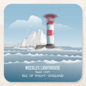Needles Lighthouse スクエアペーパーコースター (正面)
