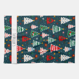 Needlework Christmas Trees Festive Holiday キッチンタオル