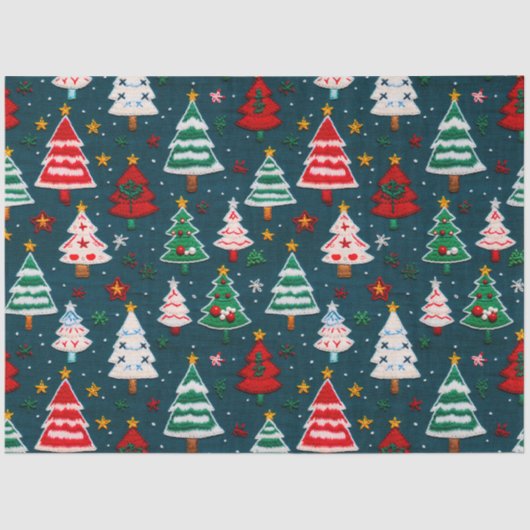 Needlework Christmas Trees Festive Holiday 薄葉紙 (正面)