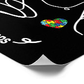 Needs No Words Aslパズルピースハート自閉症に対応 ポスター (角)