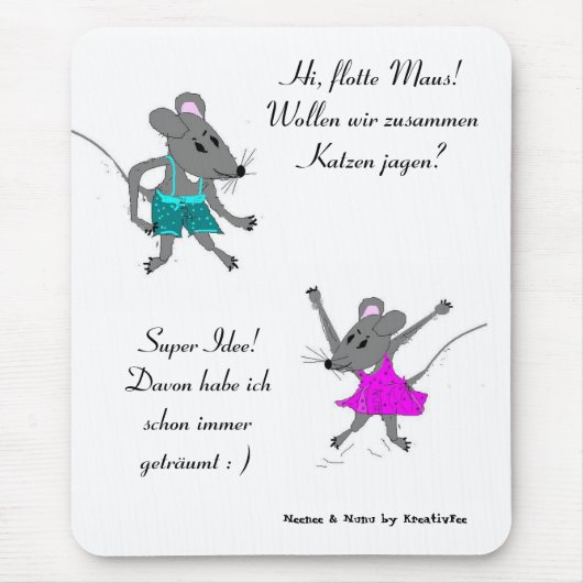 Neenee & Nunu Mäuse Mouse Pad マウスパッド (正面)