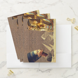 NefertitiとTutankhamun古代ロイヤリティ ポケットフォルダー