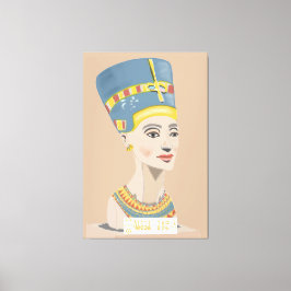 Nefertiti女王とCartoche長方形ポスター。 キャンバスプリント