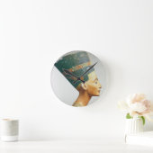 Nefertiti女王のバスト、側面図、スタディから ラウンド壁時計 (ホーム)