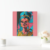 Nefertiti – エジプトのクイーンウォールアートポスター スクエア壁時計 (ホーム)