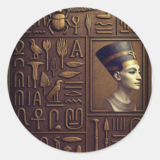 Nefertiti Hieroglyphシールシート ラウンドシール (正面)