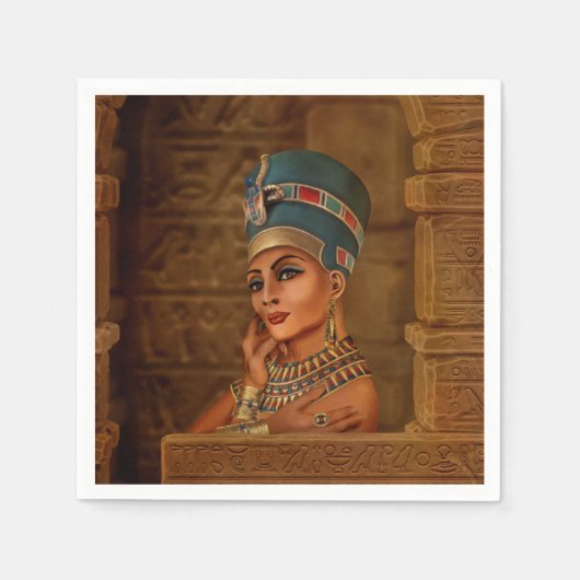 Nefertiti - Neferneferuaten the Egyptian Queen スタンダードカクテルナプキン (正面)