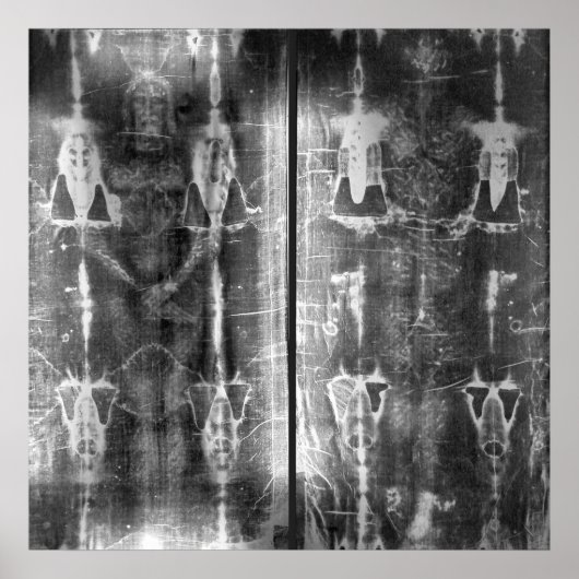 Negative Photo Shroud of Turin Crucifixion ポスター (正面)