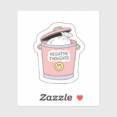 Negative Thoughts Trash Can Funny Self Care  シール (シート)