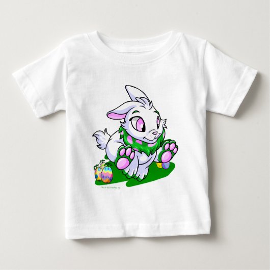 neggsを通って競争する緑のCybunny ベビーTシャツ (正面)