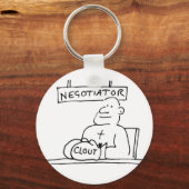 Negotiator at DeskはCloutとボクシンググローブを持つ キーホルダー (正面)