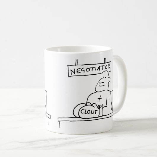 Negotiator at DeskはCloutとボクシンググローブを持つ コーヒーマグカップ (正面右)