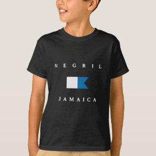 Negrilジャマイカのアルファ飛び込みの旗 Tシャツ