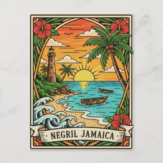 Negril Jamaica Beach ポストカード (正面)