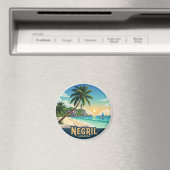 Negril Jamaica Beach マグネット (インサイチュ (食洗機))