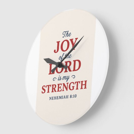 Nehemiah 8:10 ラージ壁時計 (傾斜)