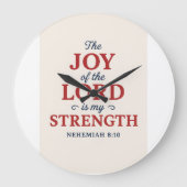 Nehemiah 8:10 ラージ壁時計 (正面)