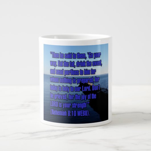 Nehemiah 8:10 WEBU Mug ジャンボコーヒーマグカップ (正面)