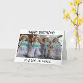 **NEICE**ヴィンテージ人形カードからあなたの誕生日に カード (黄色い花)