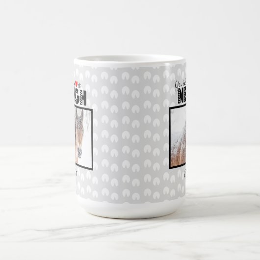 Neigh Photo Horseで私のハートを名前をカスタムするした コーヒーマグカップ (中央)