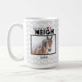 Neigh Photo Horseで私のハートを名前をカスタムするした コーヒーマグカップ