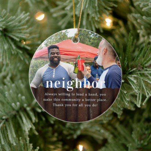 Neighbor | Sentimental Photo Keepsake Christmas セラミックオーナメント (ツリー)