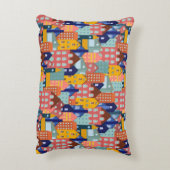 Neighborhood Block City Houses Pattern アクセントクッション (裏面(縦))