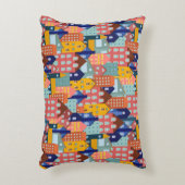 Neighborhood Block City Houses Pattern アクセントクッション (正面(垂直))