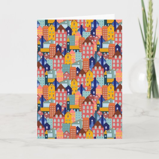 Neighborhood Block City Houses Pattern カード (正面)