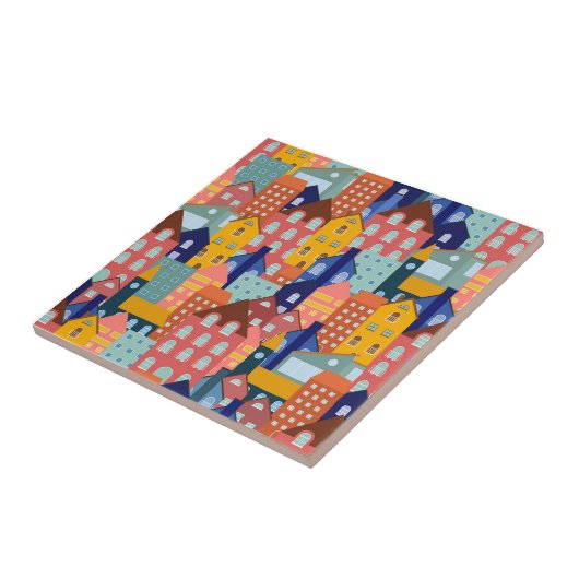 Neighborhood Block City Houses Pattern タイル (側面)